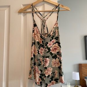 Cross-back Floral Tank